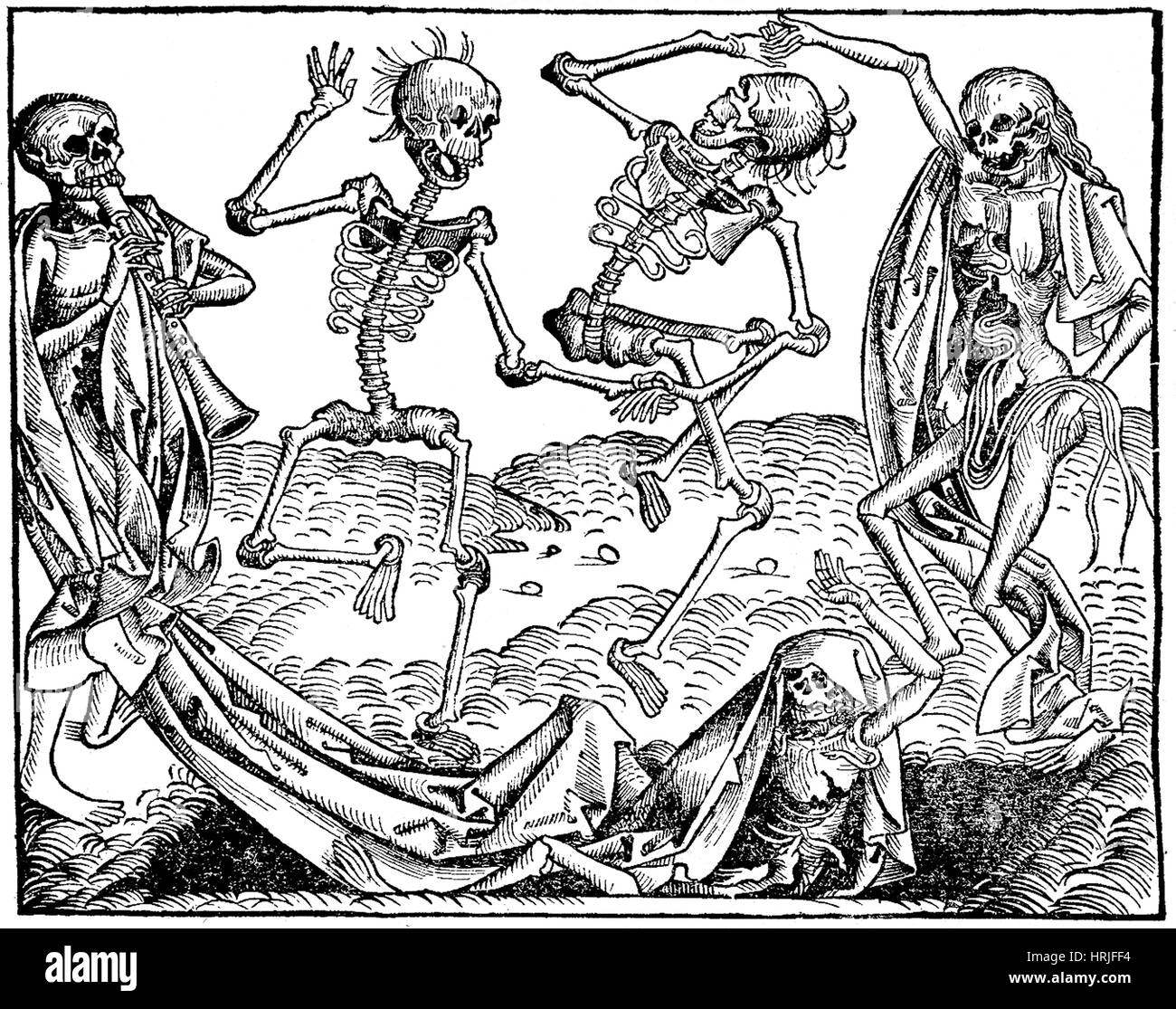 Danse Macabre, Chronique de Nuremberg, 1493 Banque D'Images