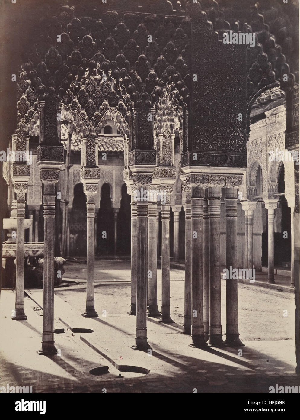 Cour des Lions, à l'Alhambra, 1862 Banque D'Images