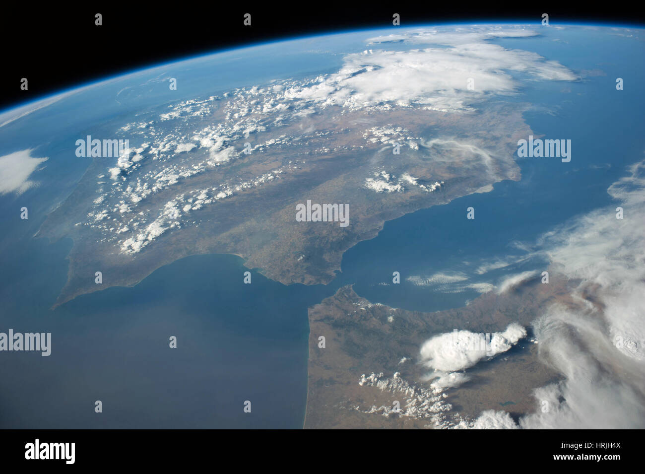 Détroit de Gibraltar, l'image de l'ISS Banque D'Images