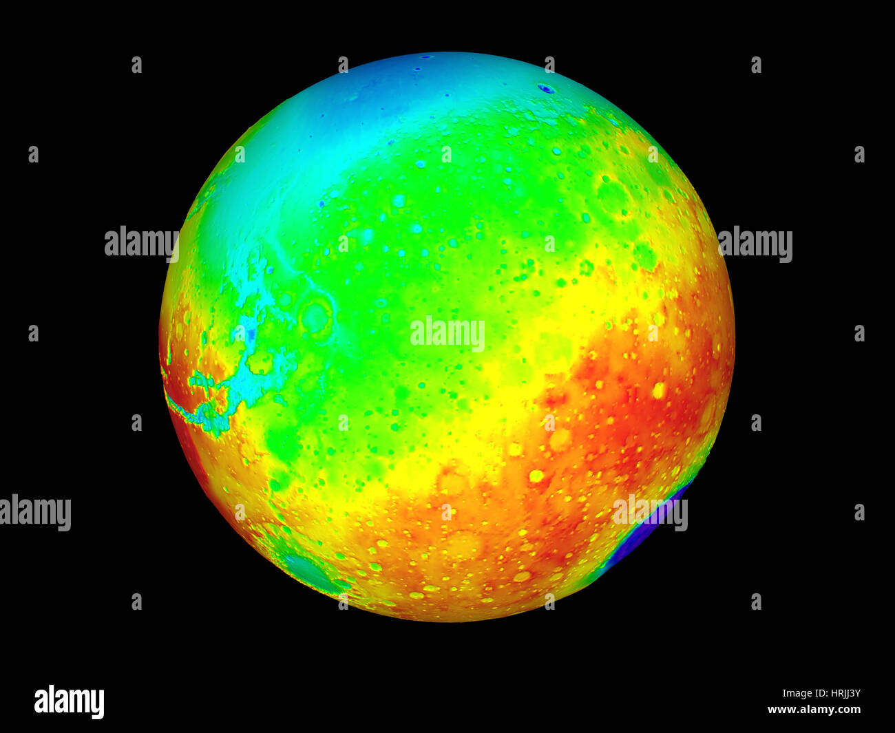 La topographie martienne, Mars Orbiter altimètre laser Banque D'Images