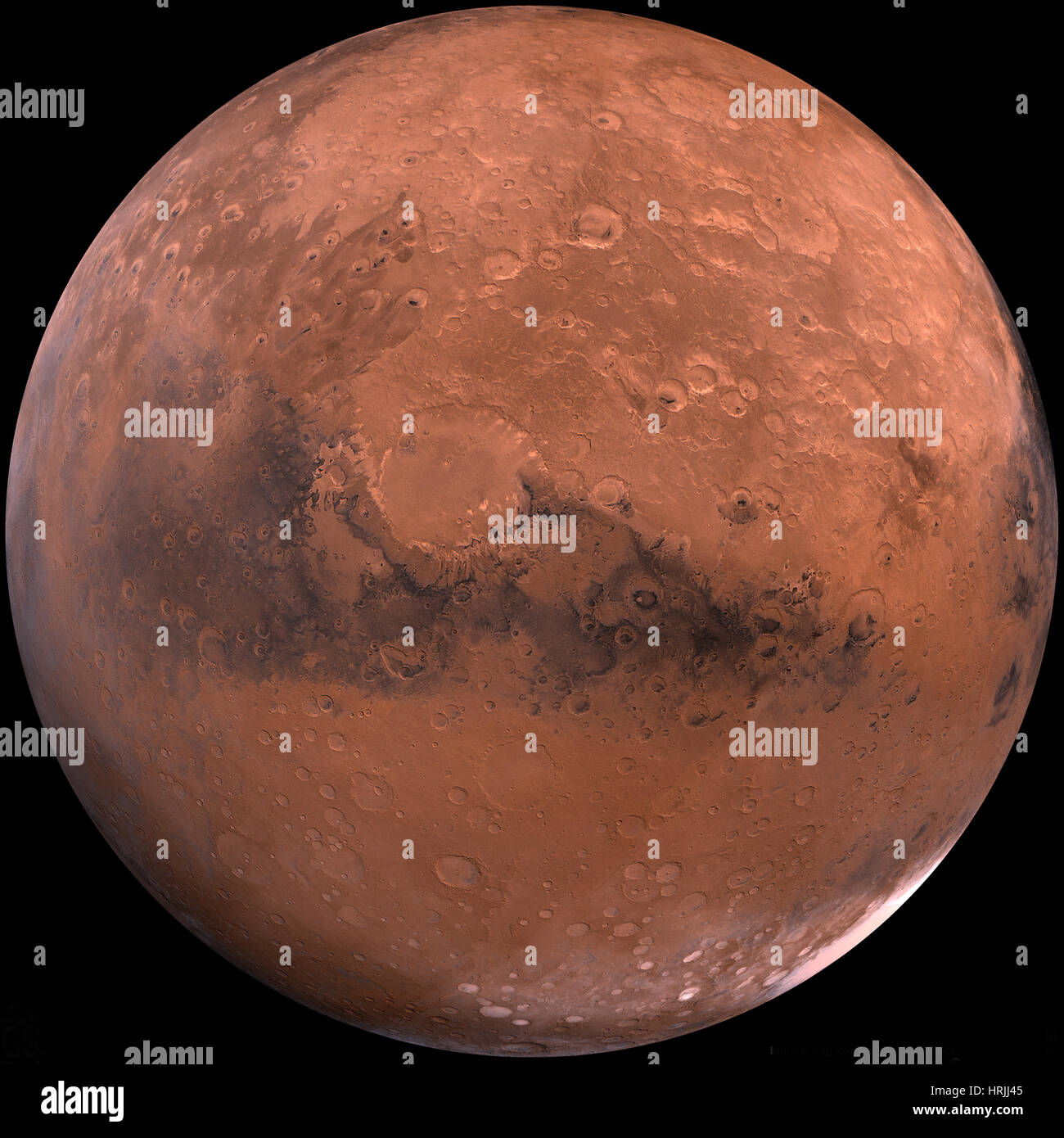 Mars, l'hémisphère Schiaparelli, Viking Orbiter Mosaic Banque D'Images