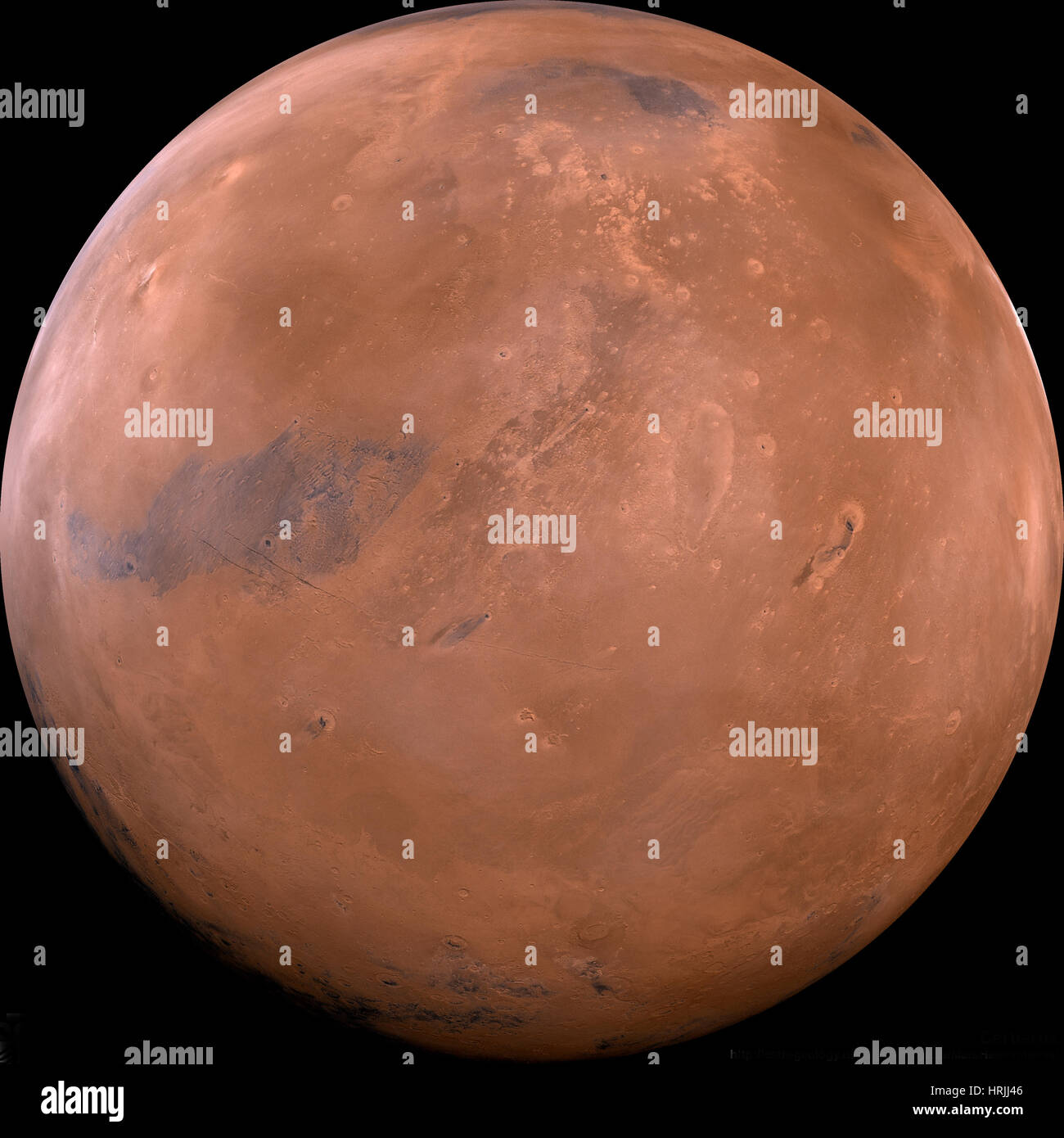 Mars, l'hémisphère Cerberus, Viking Orbiter Mosaic Banque D'Images