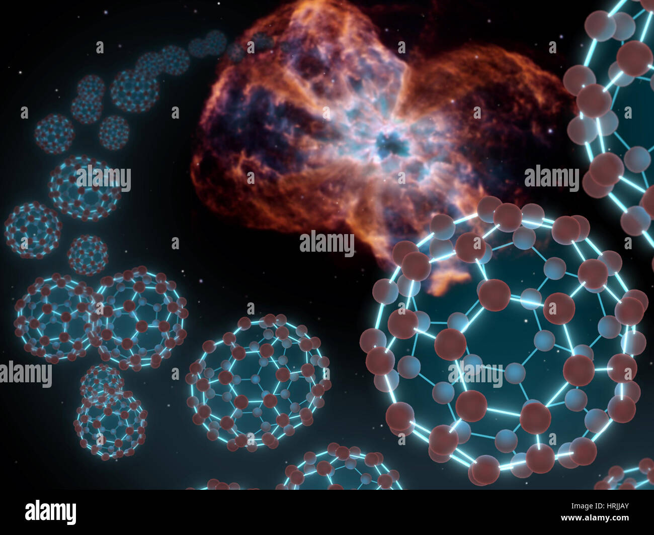 La nébuleuse planétaire dans les Buckyballs Banque D'Images