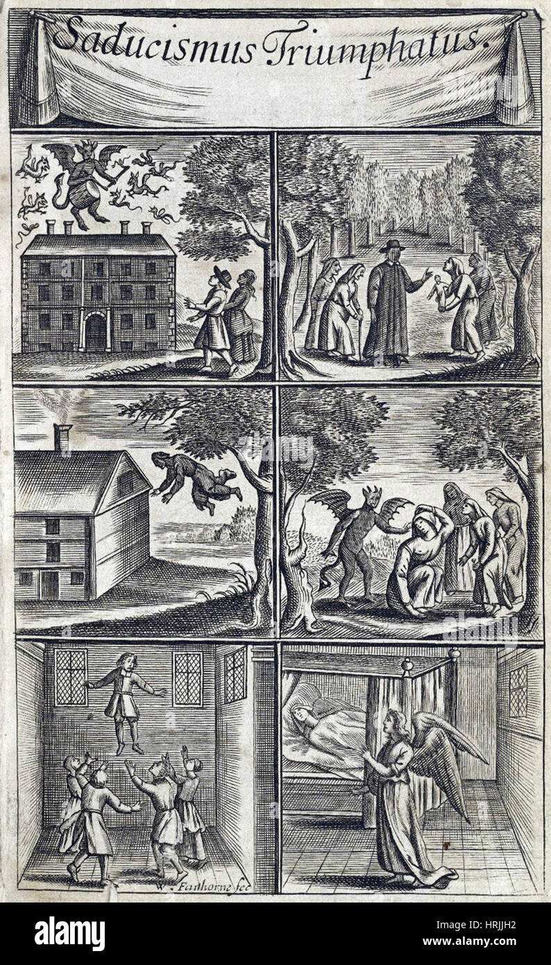 Saducismus triumphatus, frontispice, 1682 Banque D'Images