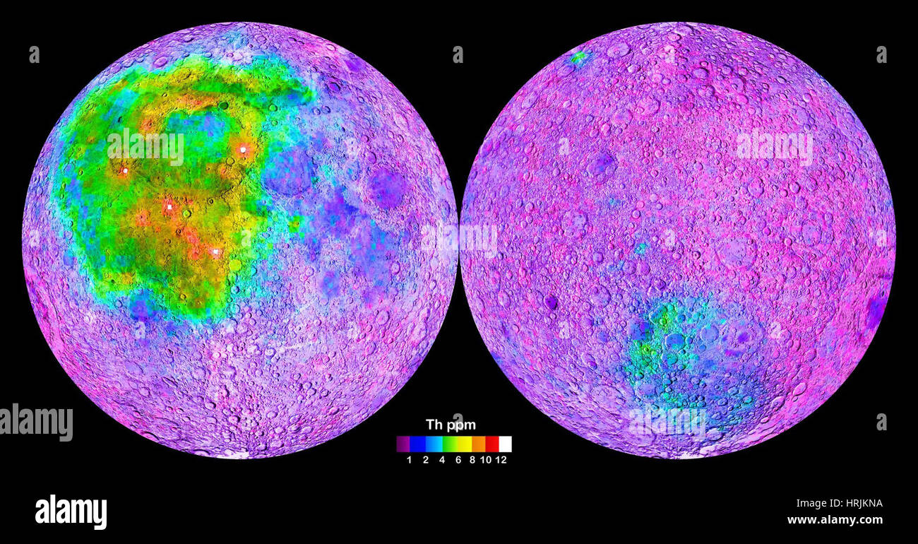 Lune, le thorium Contenu Global Map Banque D'Images