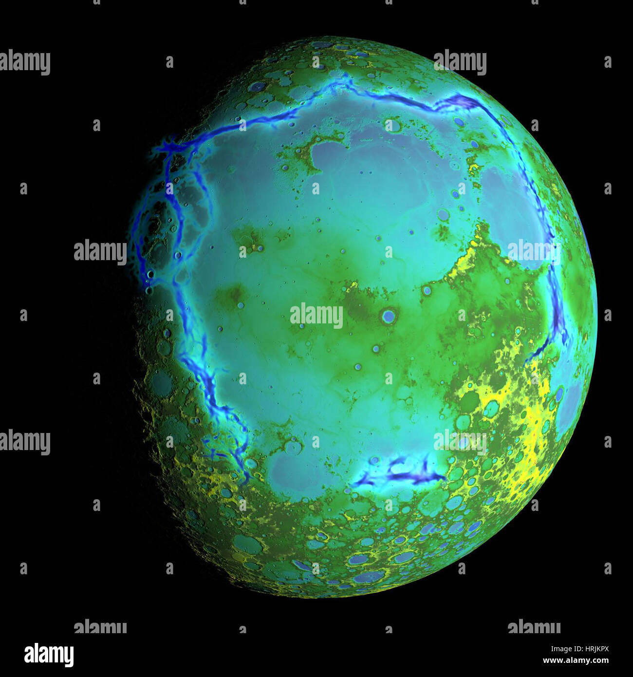 La topographie de la Lune Banque D'Images