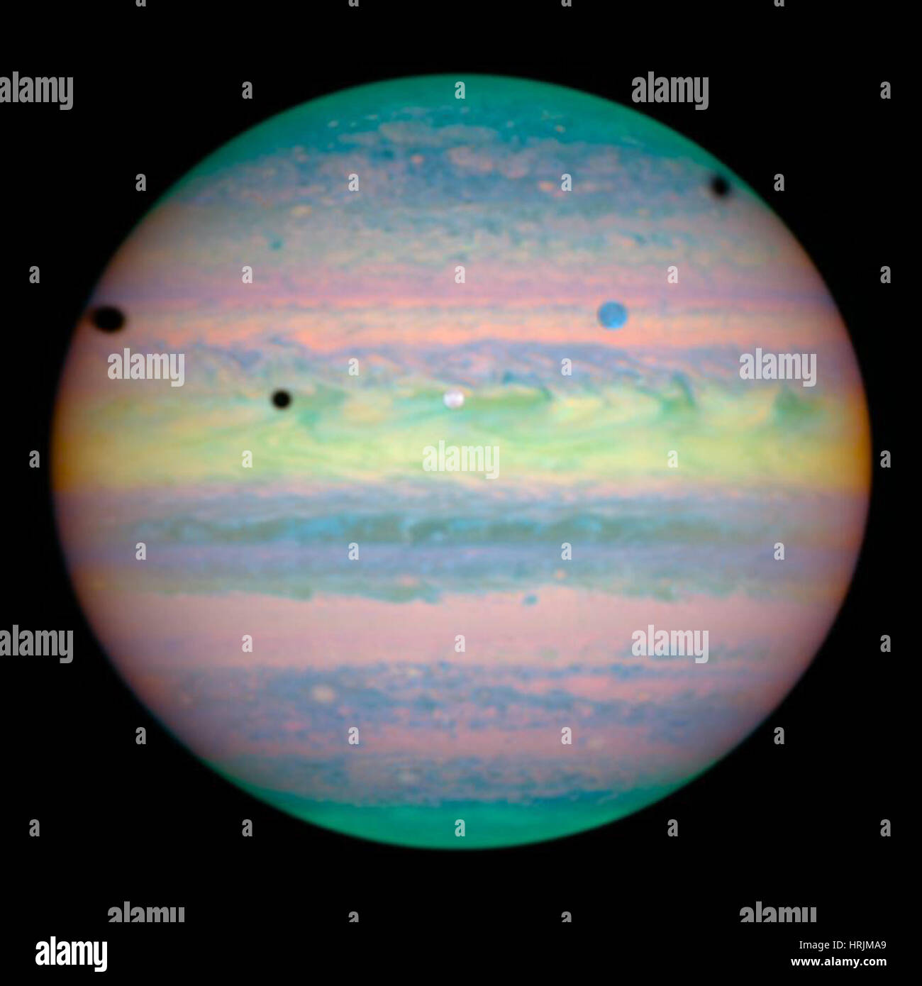 Lunes de Jupiter dans l'alignement Rare Banque D'Images