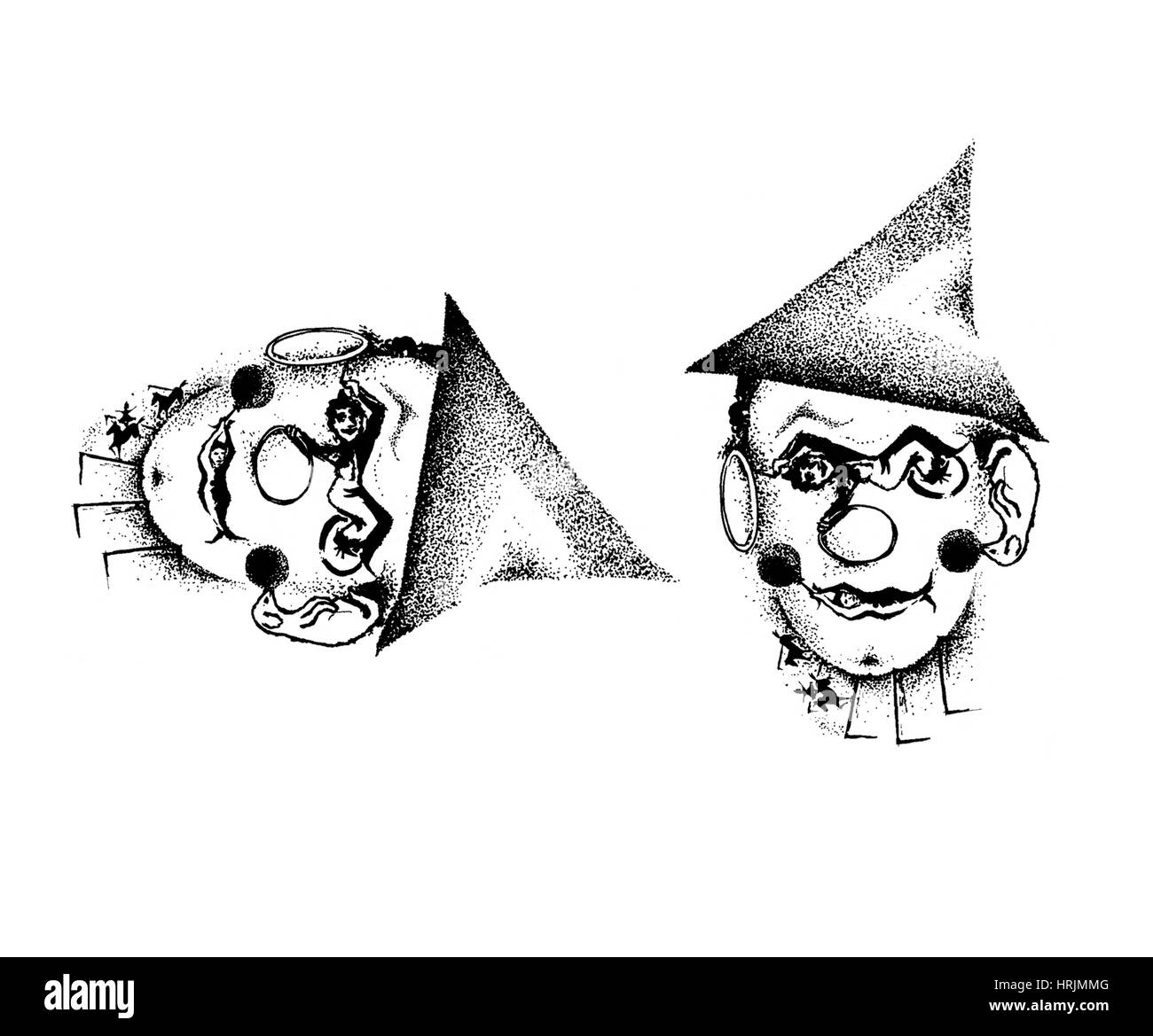 Illusion optique, cirque ou Clown ? Banque D'Images