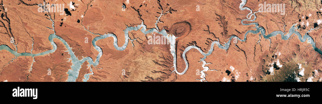Colorado River, Lake Powell, la vue Satellite Banque D'Images