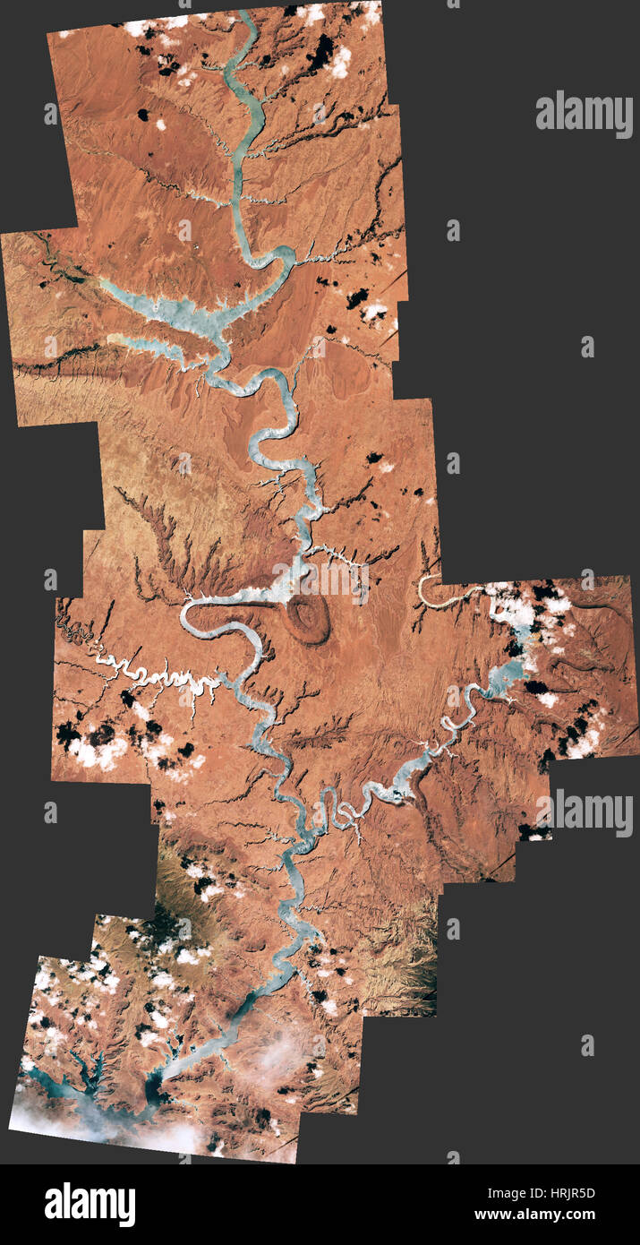 Colorado River, Lake Powell, la vue Satellite Banque D'Images