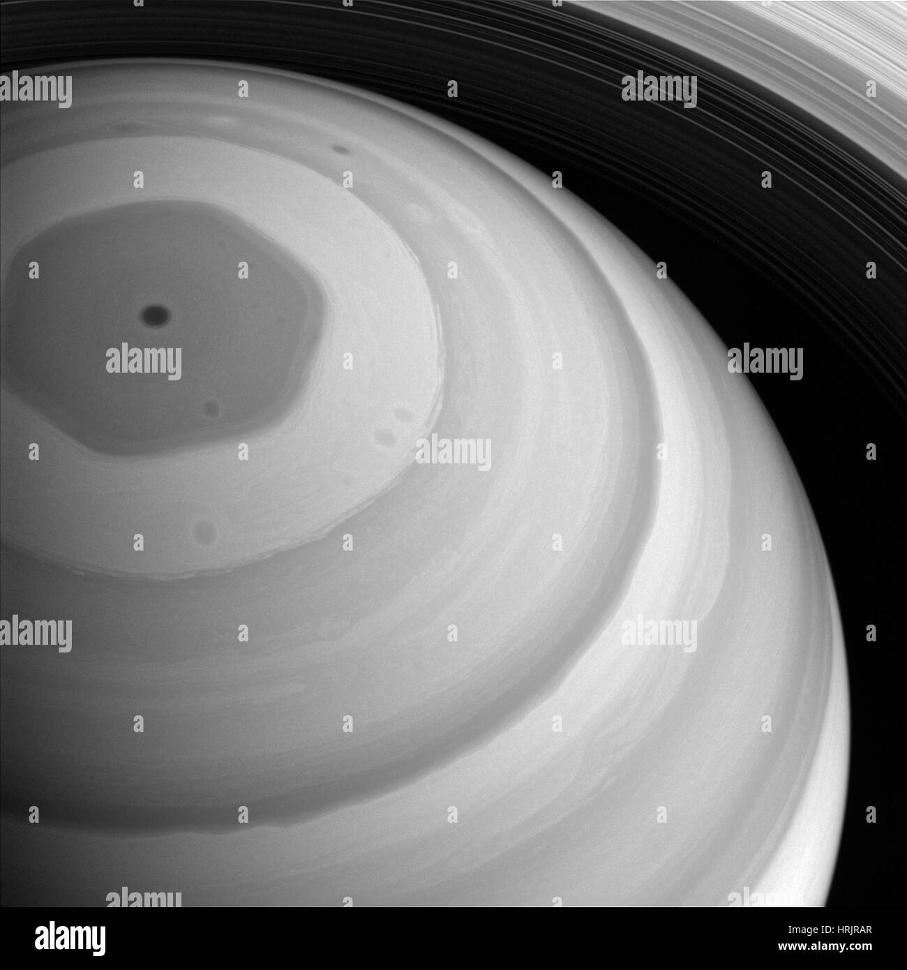 Pôle nord de Saturne Banque D'Images