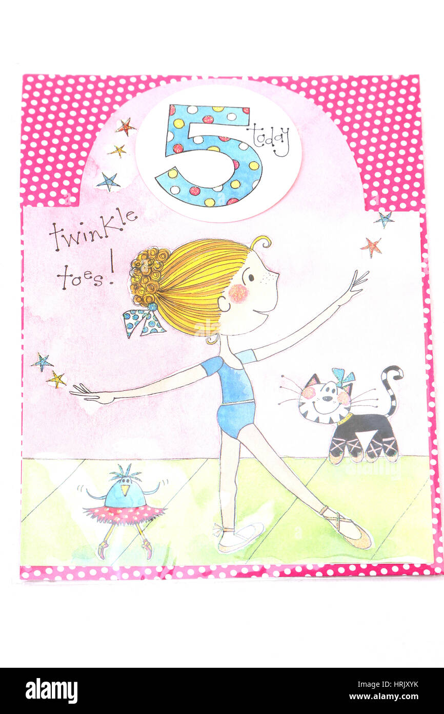 Carte d'anniversaire pour les 5 ans Banque D'Images