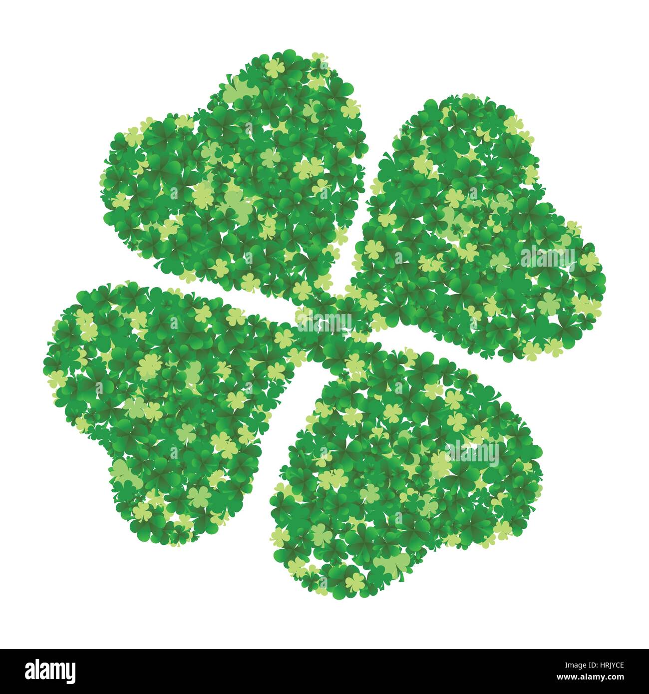 Trèfle à quatre feuilles vert Illustration de Vecteur