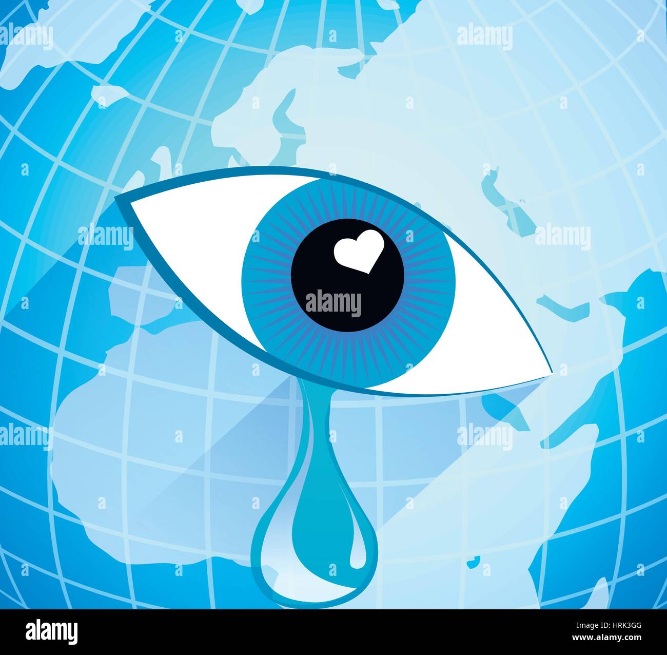 Seeing Eye de la Terre qui pleure Illustration de Vecteur