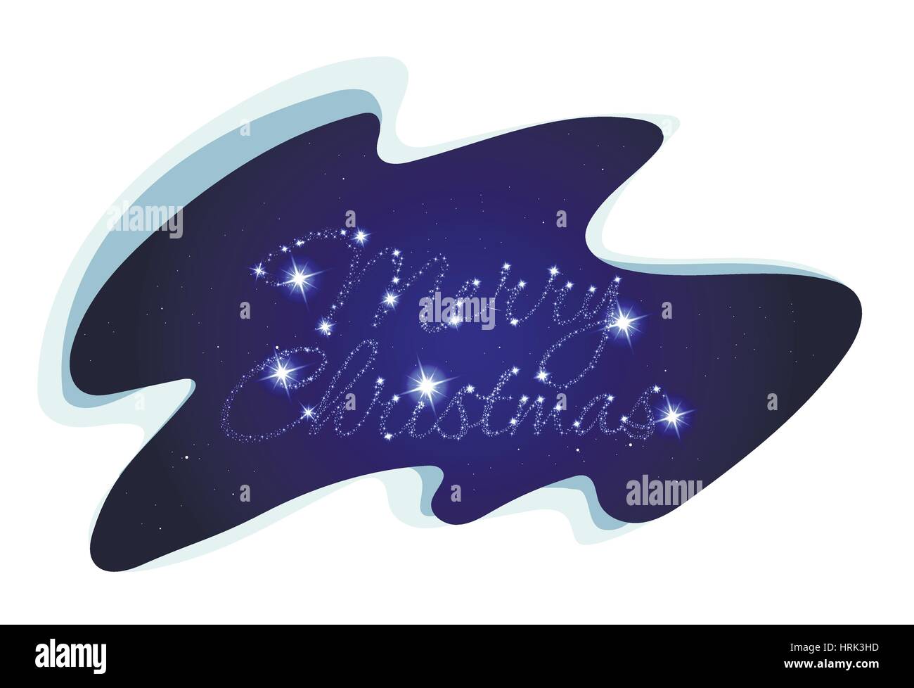 Joyeux Noël carte postale sous la forme d'inscriptions de l'étoile Illustration de Vecteur