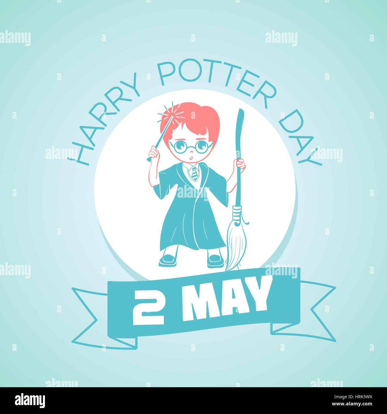 Pour chaque jour de calendrier le 2 mai. Carte de vœux. Maison de Vacances - Jour de Harry Potter . Icône dans le style linéaire Illustration de Vecteur