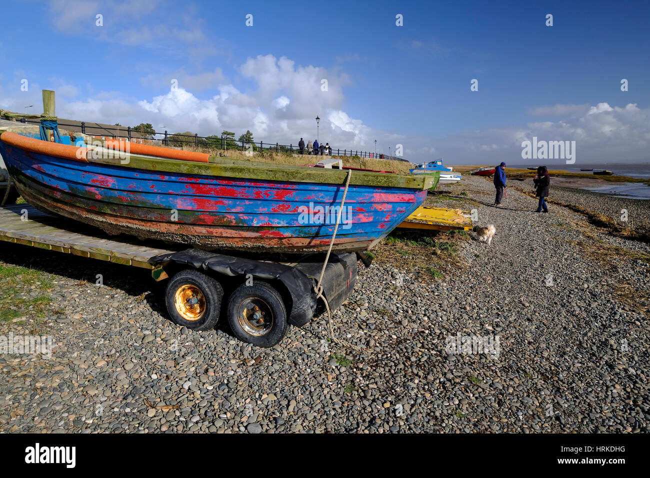 Bateaux le long de la côte à Lytham, près de Blackpool sur la côte de Fylde dans le Lancashire. Banque D'Images