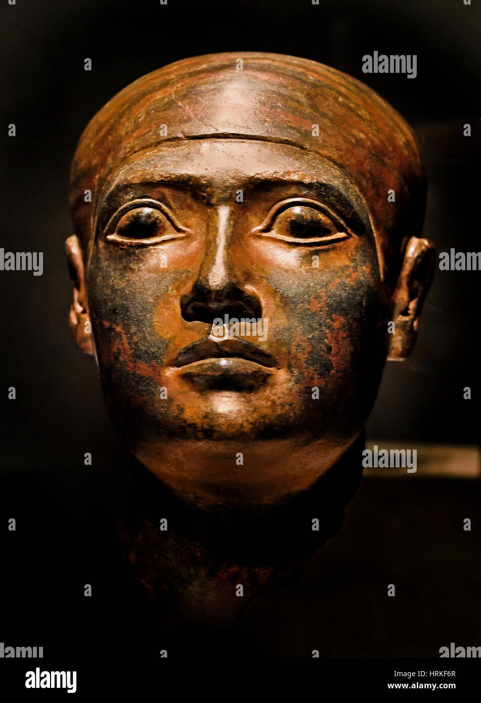 Chef d'un scribe figure d'un homme inconnu Nouveau Royaume xviiième dynastie 1360 BC Banque D'Images