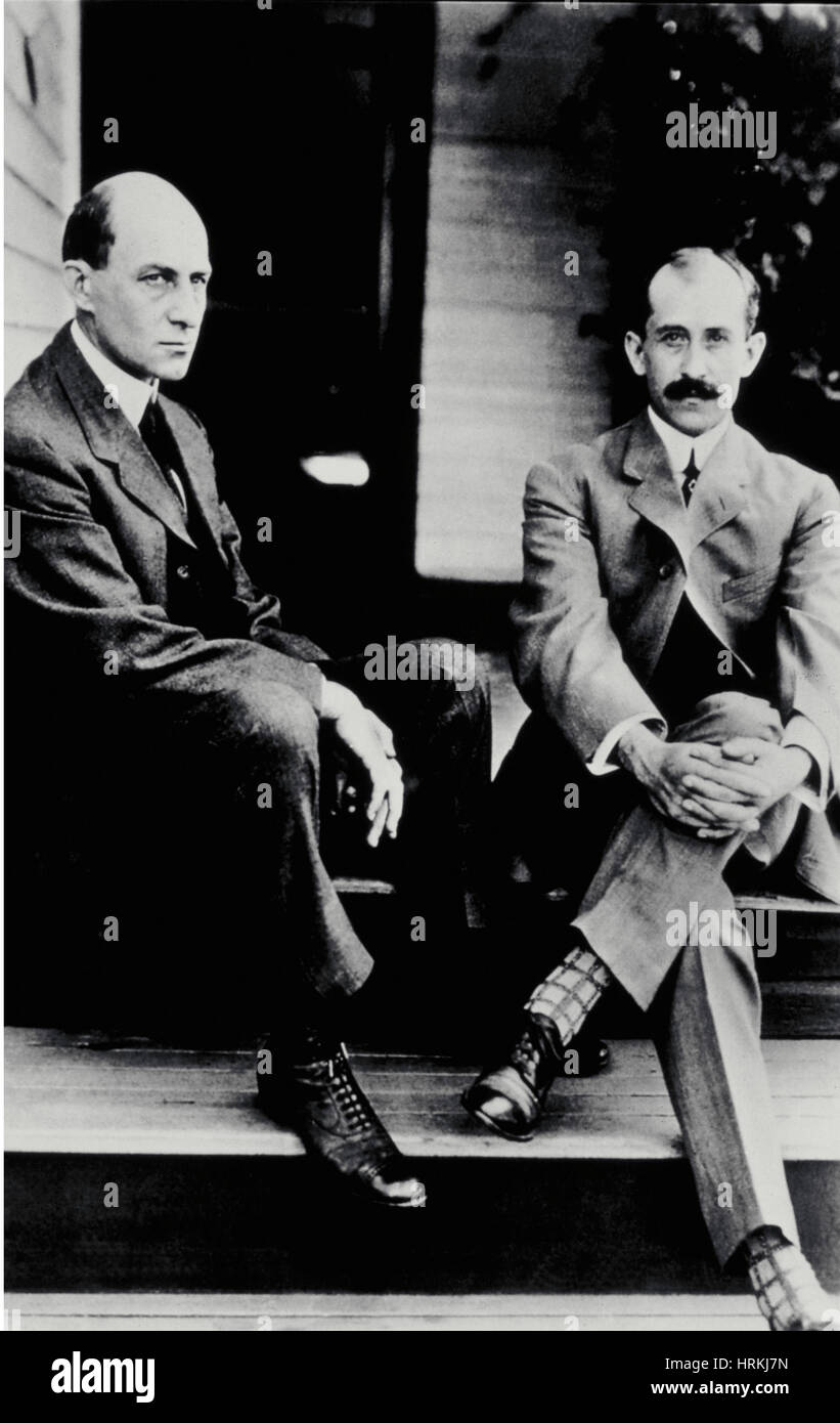 Wilber et Orville Wright, aviateurs américains Banque D'Images