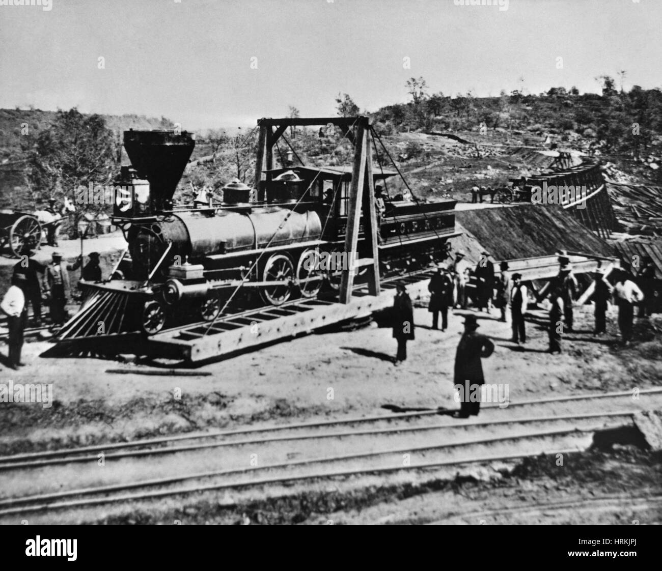 La construction du chemin de fer, Topeka 1870 Banque D'Images