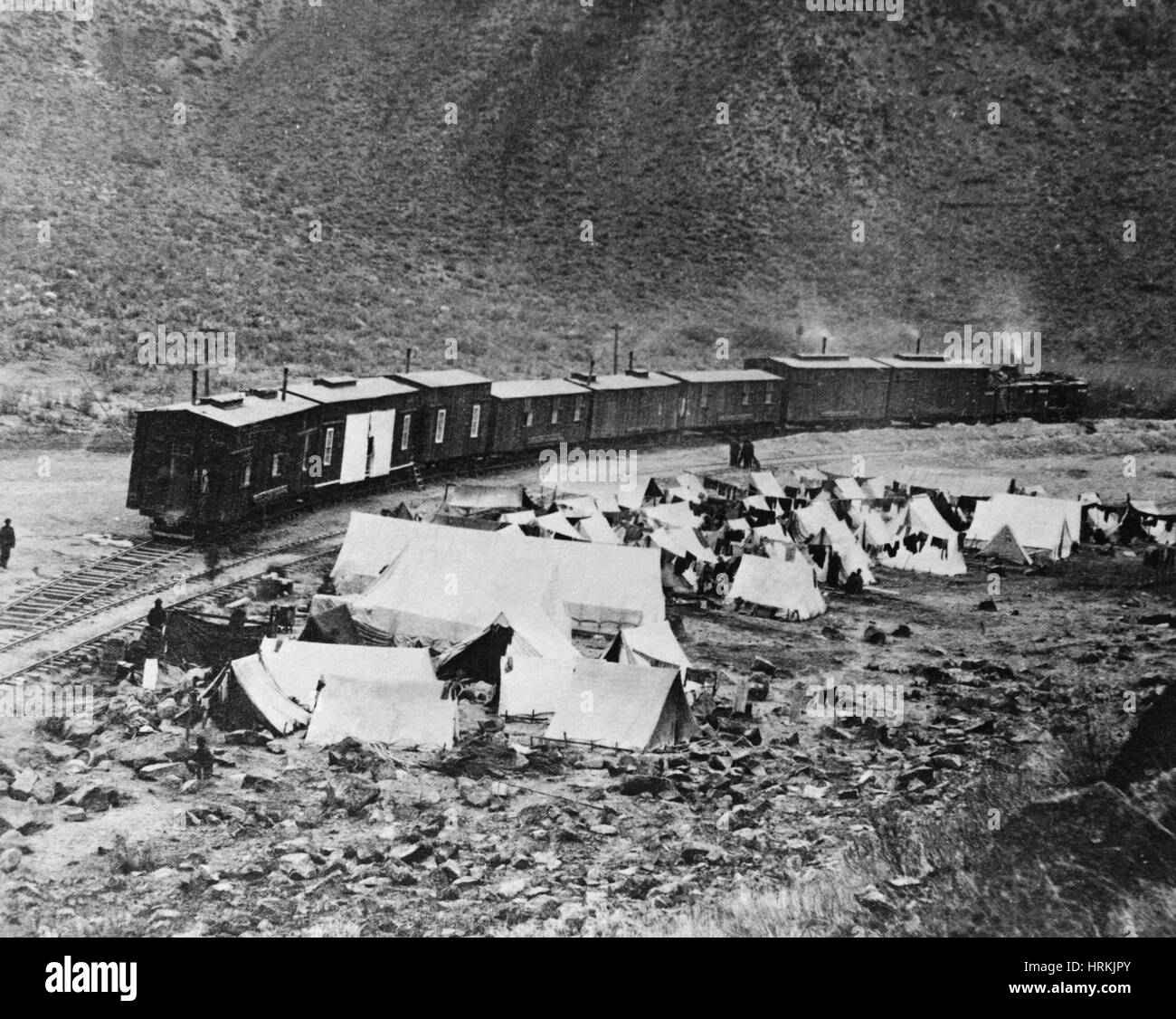 La construction du chemin de fer transcontinental, 1868 Banque D'Images