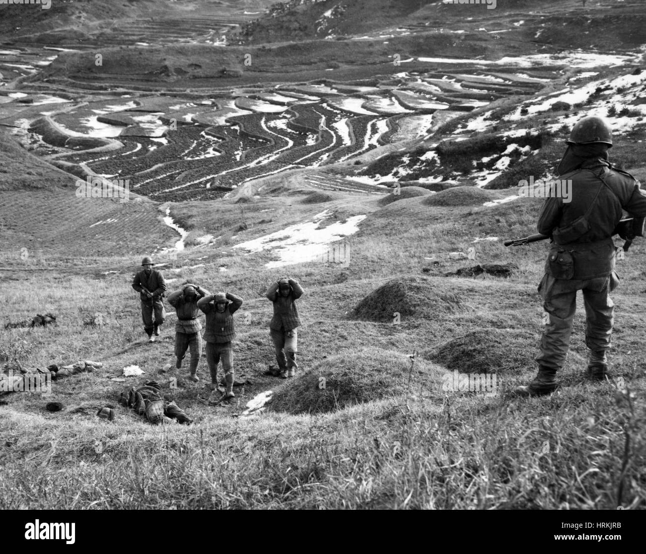 Guerre de Corée, prisonniers de guerre, 1951 Banque D'Images