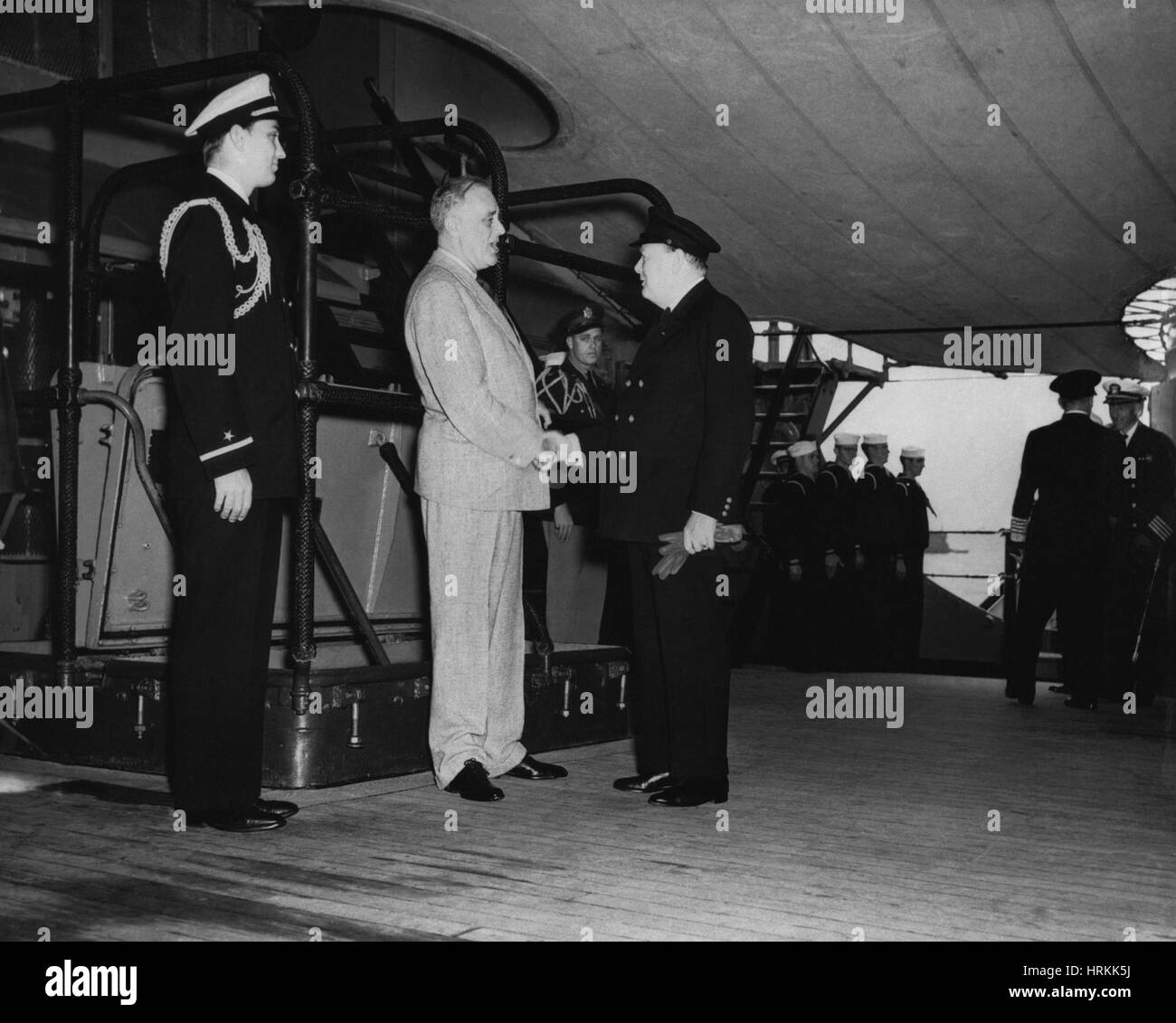 Churchill et Roosevelt, Conférence de l'Atlantique Banque D'Images Churchill et Roosevelt, Conférence de l'Atlantique Banque D'Images