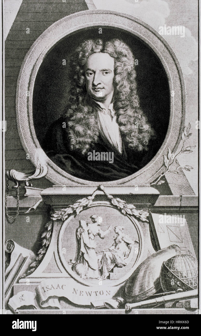 Isaac Newton, mathématicien anglais Banque D'Images