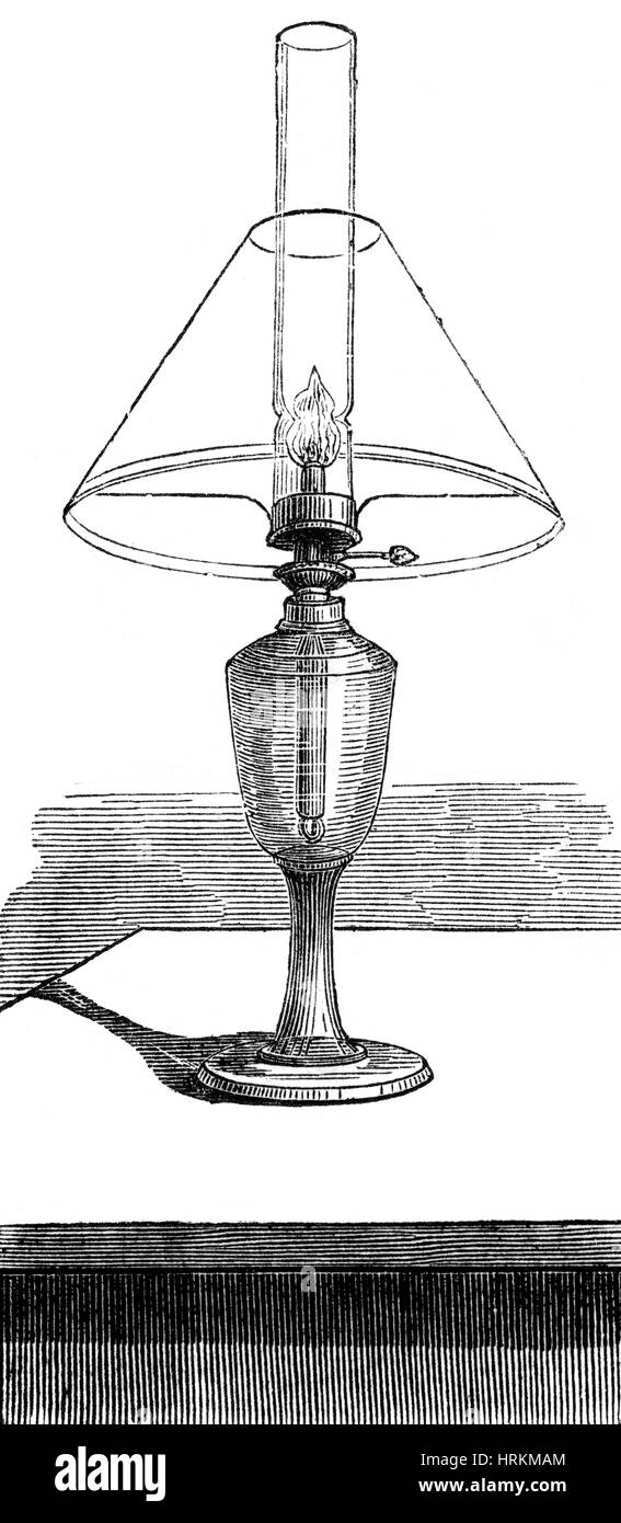 Lampe à huile de schiste, années 1830 Banque D'Images