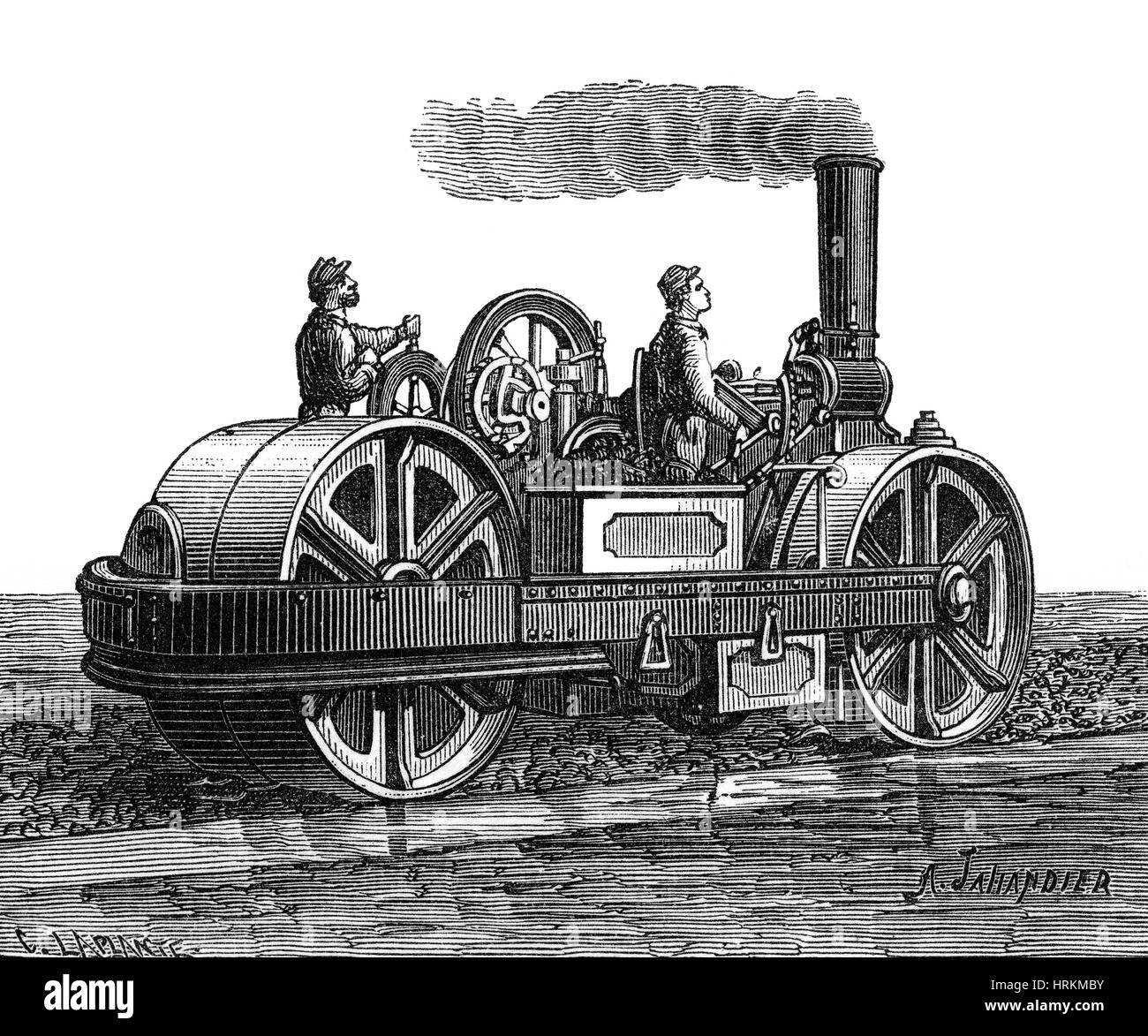 Rouleau compresseur, 19e siècle Banque D'Images