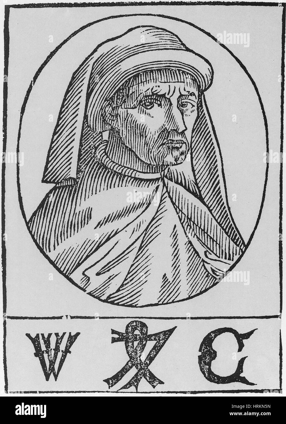 William Caxton, français et marchand Banque D'Images