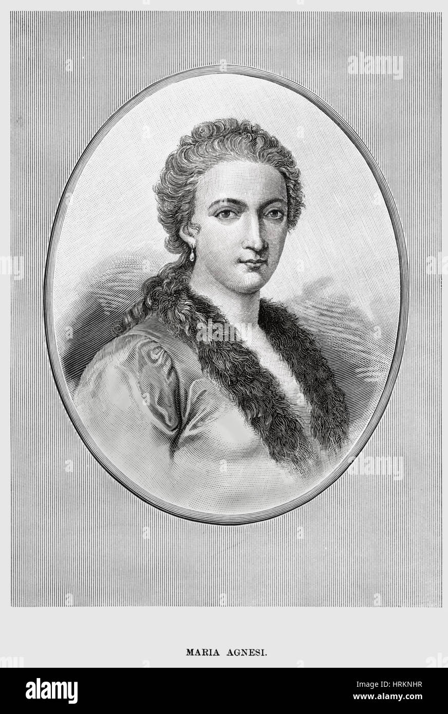Maria Gaetana Agnesi, mathématicienne Italienne Banque D'Images