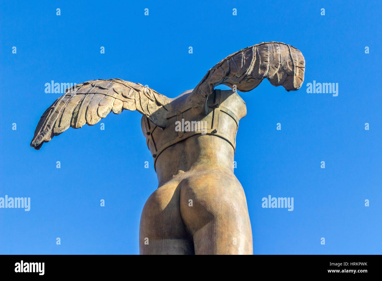 Une sculpture sur l'affichage à Pompéi, Italie par Igor Mitoraj. Banque D'Images