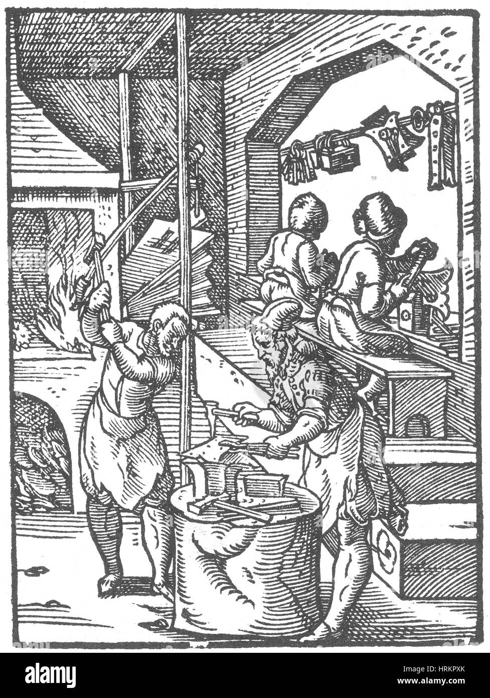 Serrurier, cité médiévale de métier Banque D'Images