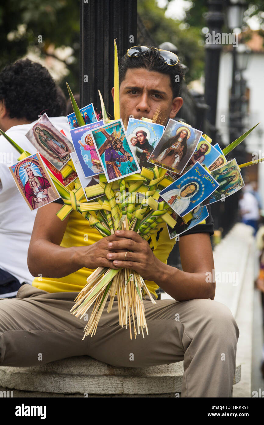 Venezuela Caracas 28/03/2013. Vendeur de rue au centre-ville de Caracas au cours de Pâques. Banque D'Images