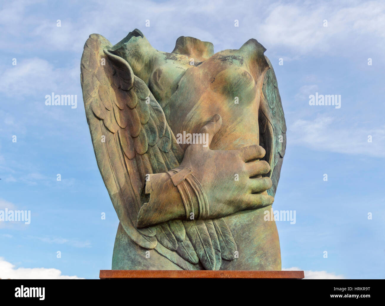 Une sculpture sur l'affichage à Pompéi, Italie par Igor Mitoraj. Banque D'Images