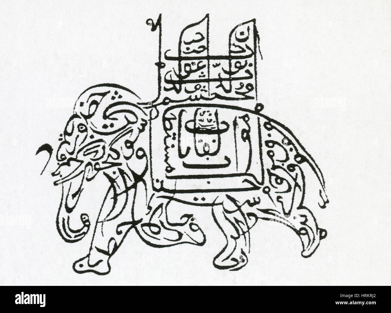 L'éléphant, caractères arabes, 1914 Banque D'Images