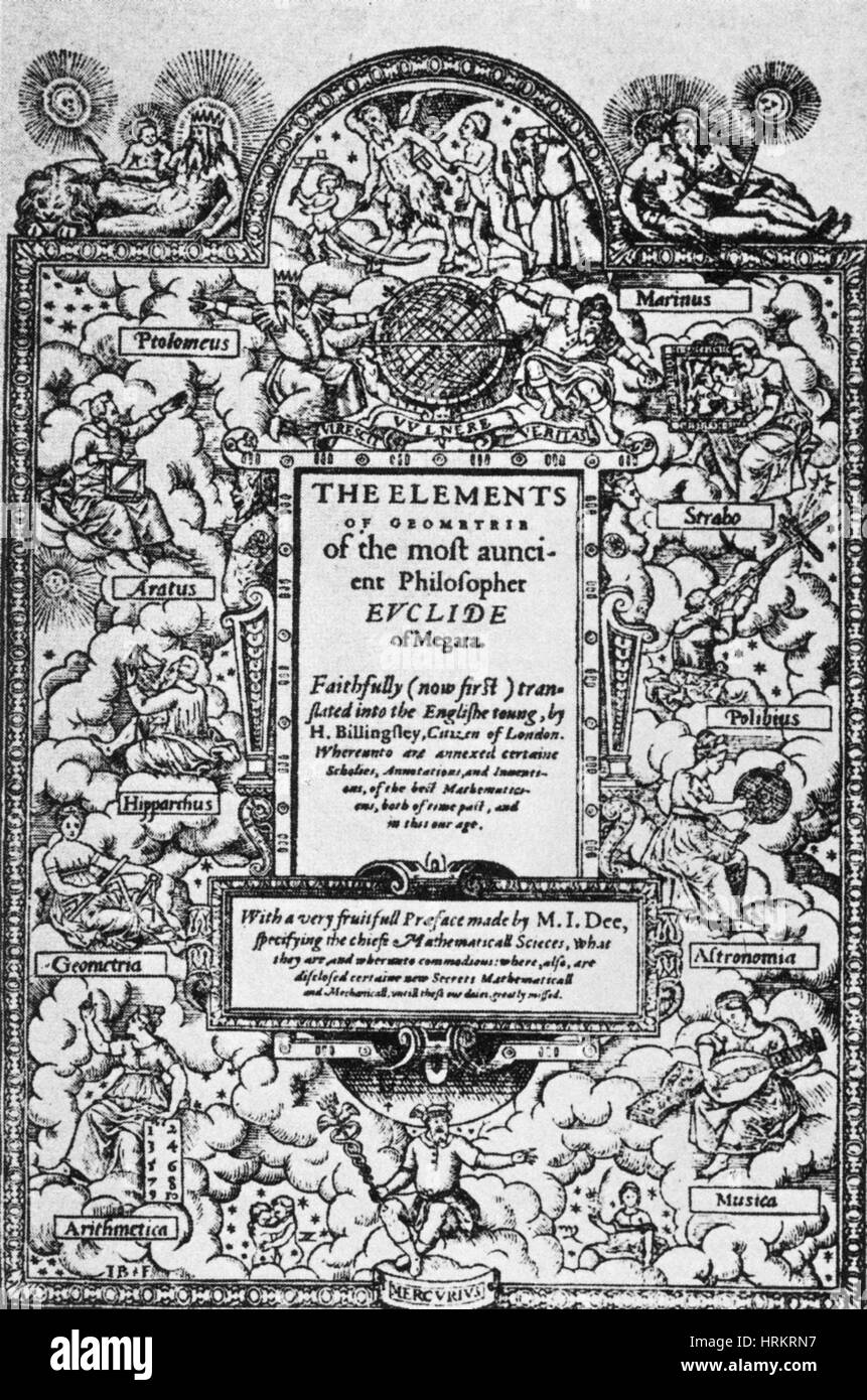 Éléments de géométrie, frontispice, 16e siècle Banque D'Images