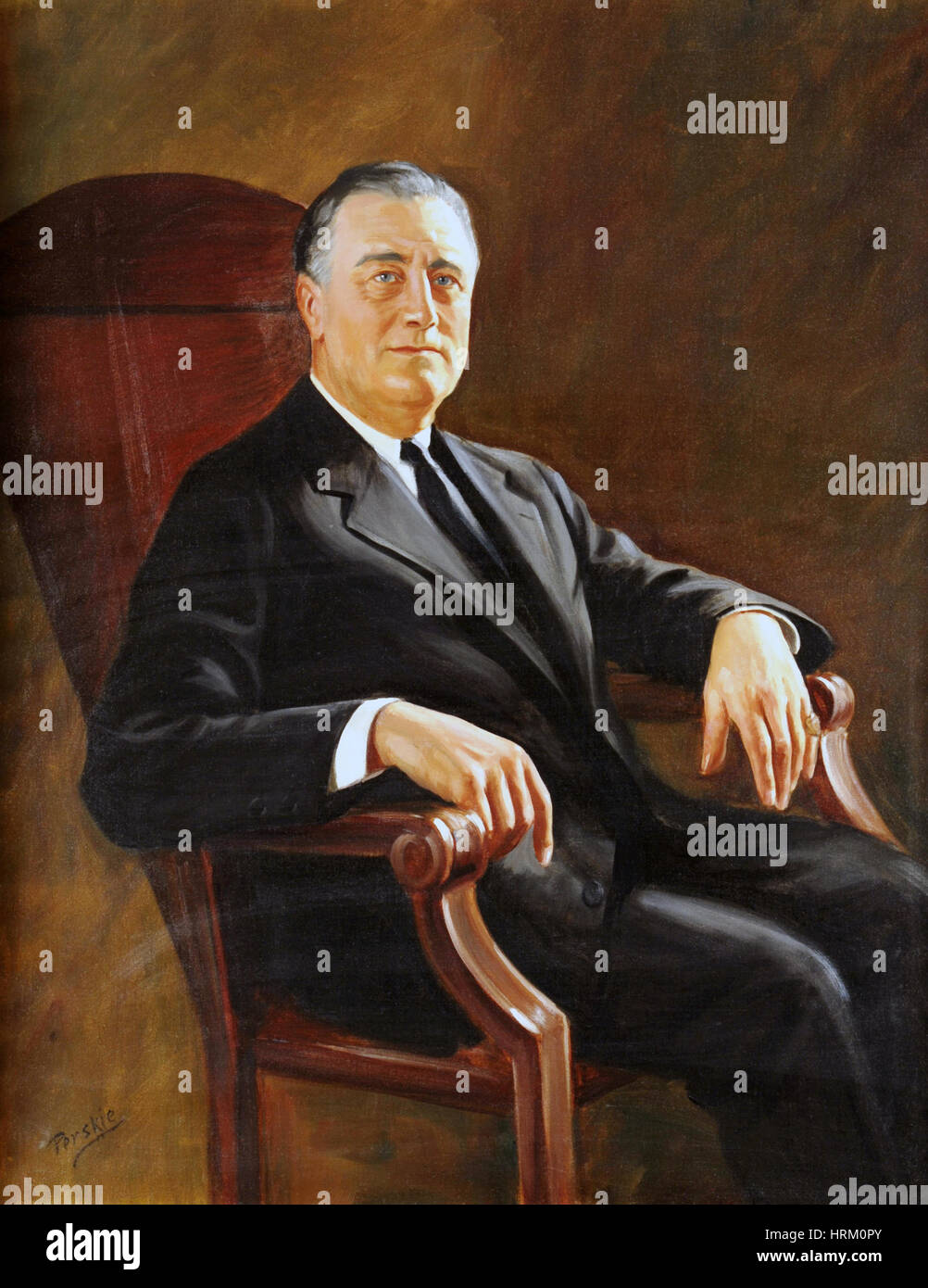 FRANKLIN D. Roosevelt (1882-1945) en tant que 32e président des États-Unis Banque D'Images