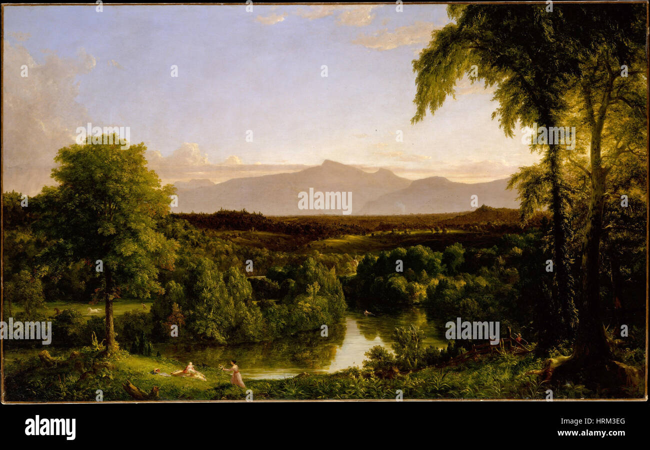 Vue sur les monts Catskill - Début de l'automne par Thomas Cole Banque D'Images