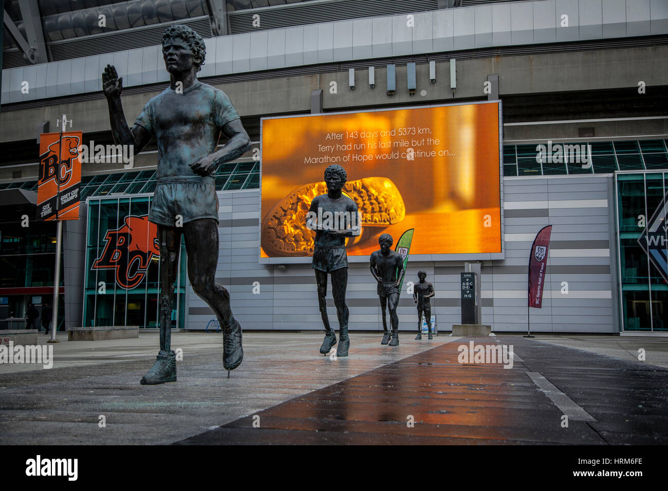 Monument Terry Fox au BC Place, Vancouver, British Columbia, Canada Banque D'Images