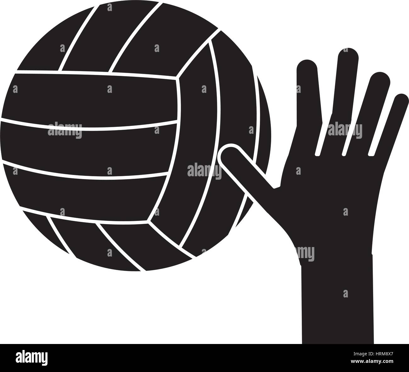 Volley ball pictogramme sport main Illustration de Vecteur