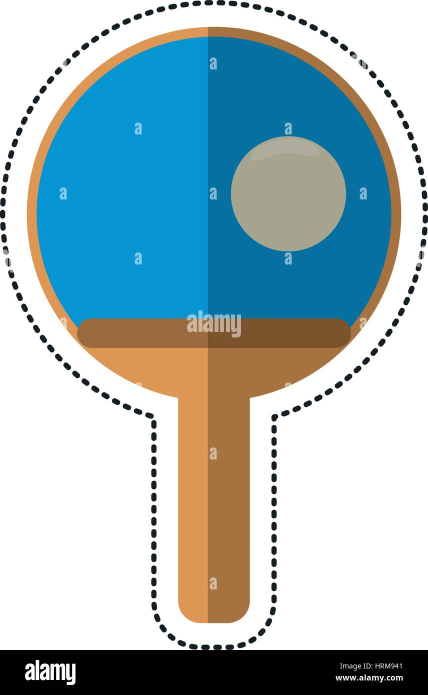 Cartoon ping pong paddle ball Illustration de Vecteur