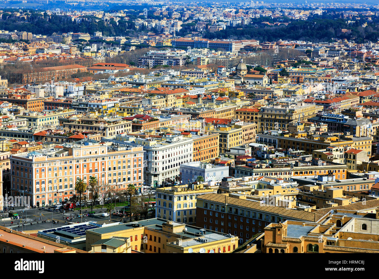 Les toits de Rome et le centre ville, Italie Banque D'Images