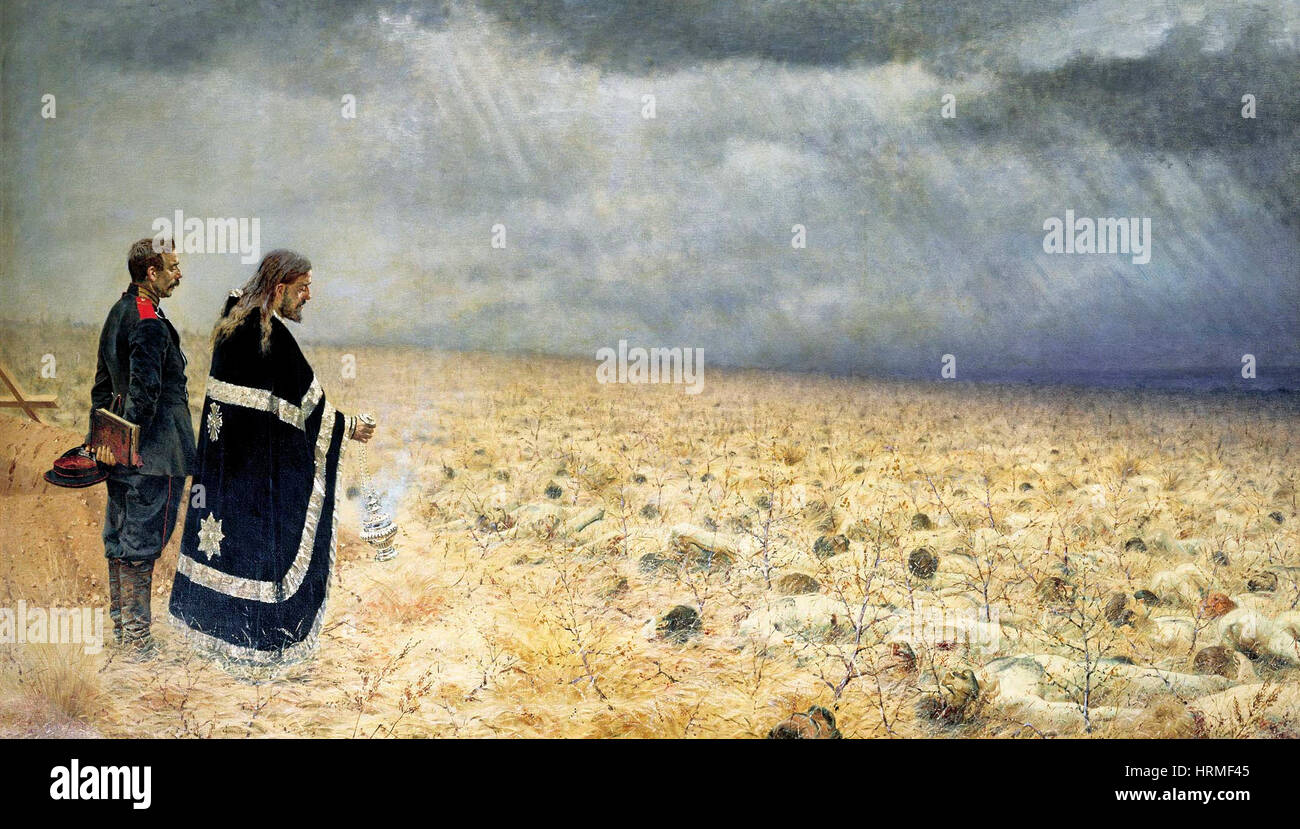 Défait. Requiem par Vasily Verechtchaguine 1890 Banque D'Images