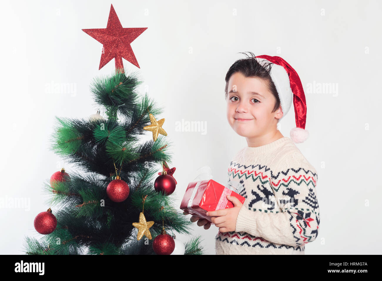 Décoration de l'arbre de Noël des enfants Banque D'Images
