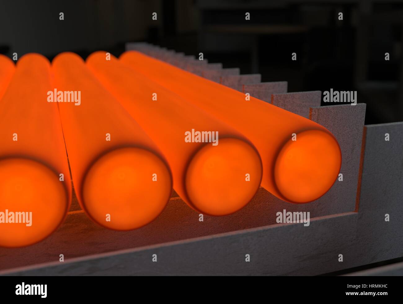 Le métal chaud après le laminage à froid en 3d illustration Banque D'Images