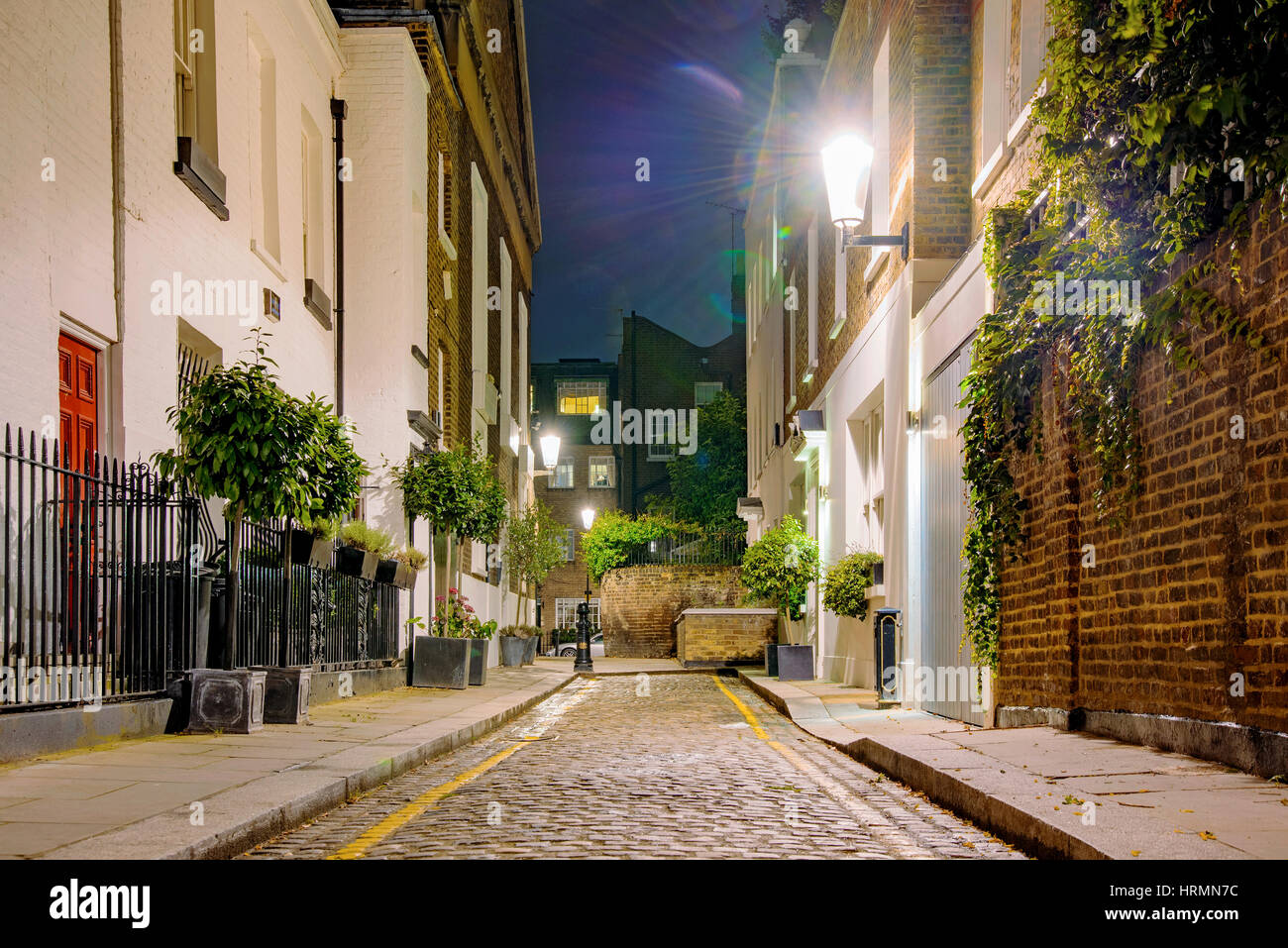 Quartier résidentiel de nuit à Chelsea Banque D'Images