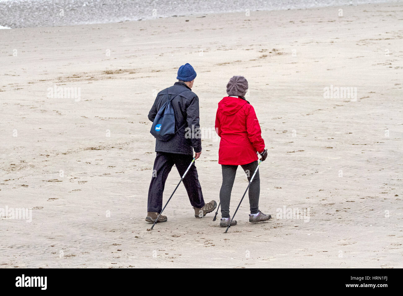 Météo France, Crosby, Liverpool, Merseyside. Mar 3e 2017. Malgré le froid, temps gris sur le nord ouest de l'Angleterre, ces daft les chiens et leurs propriétaires sont d'avoir un grand temps à jouer sur la plage de Crosby le Merseyside. Credit : Cernan Elias/Alamy Live News Banque D'Images