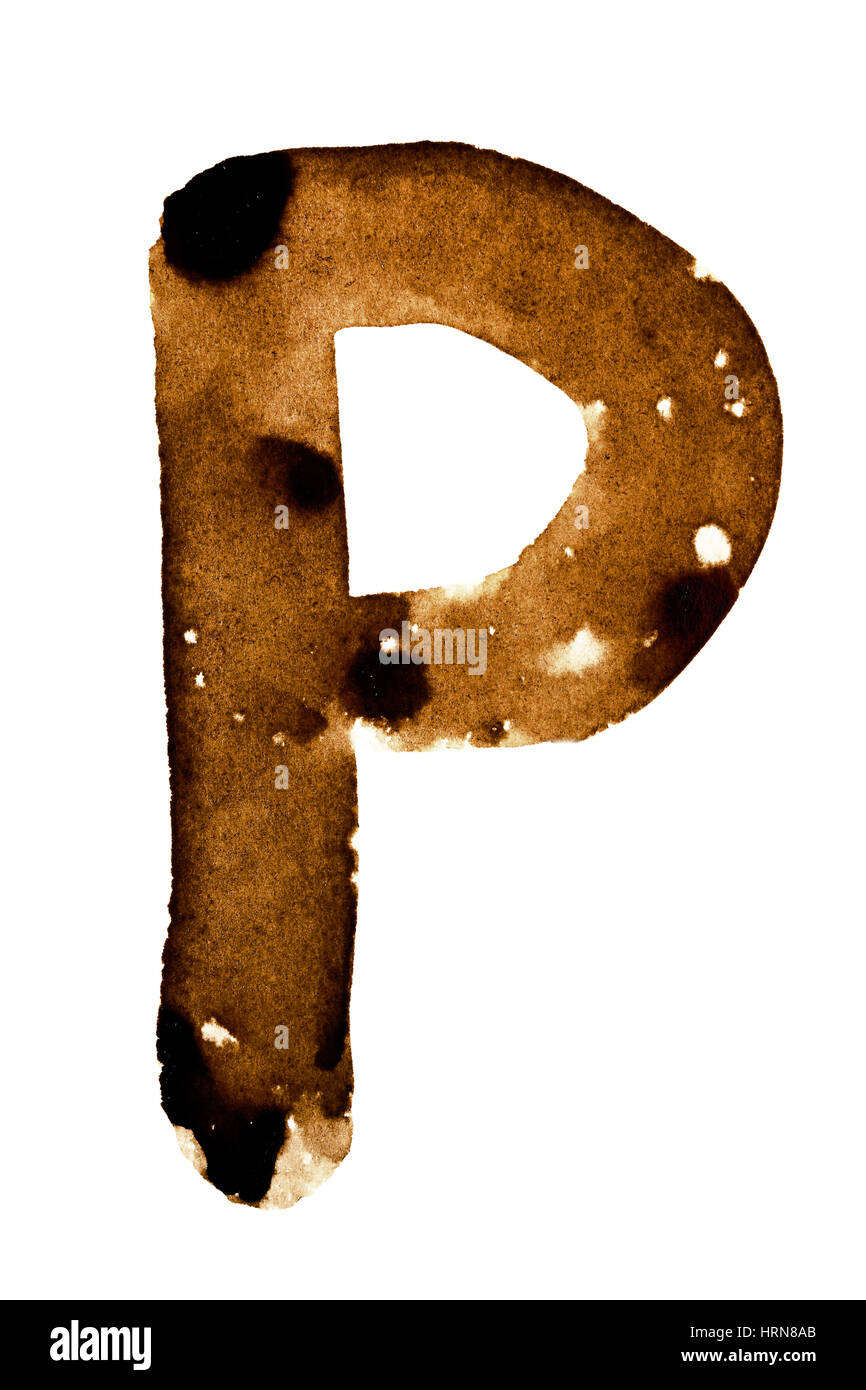 Lettre P - alphabet dans le café Banque D'Images